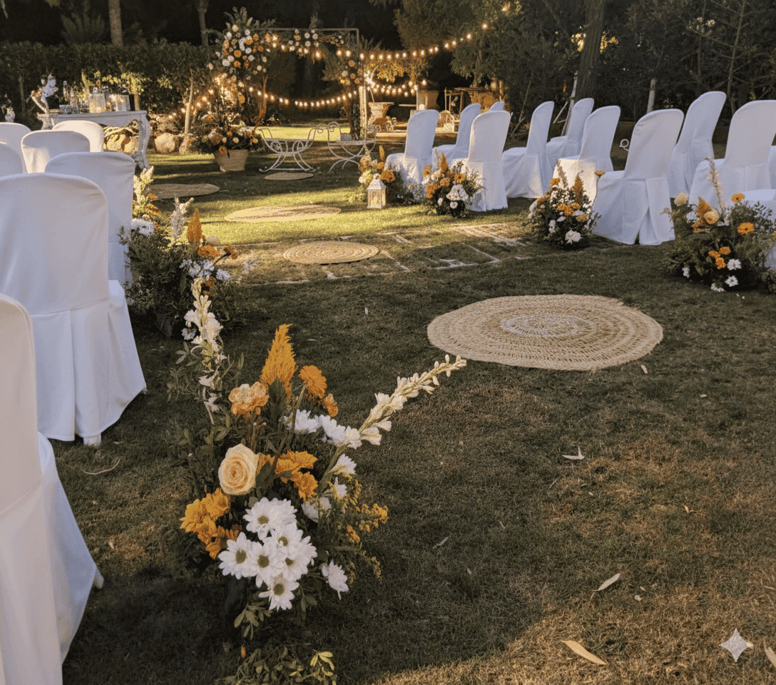 Instalación floral de fondo